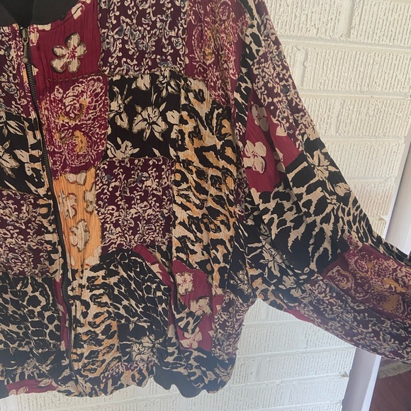 Vintage bohemian lightweight beaded patchwork jacket - Picture 3 of 5